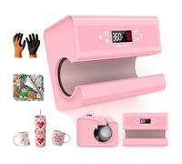 Pressa automatica per tazze, tazze, tazze, tazze da caffè, borracce e borse, controllo preciso dell'ora e della temperatura, regolazione della pressione premendo un pulsante (rosa)