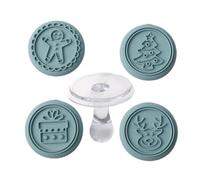 Pressa Biscotti Antiaderente Riutilizzabile Liscio Natale | Set Stampo Pressa Per Cucina Casa Caffetteria Ristorante Scuola Aula Studio Mensa Tavola Calda Blu