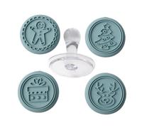 Pressa Biscotti Sicuri Rotondi Antiaderenti Riutilizzabili | Set Stampo Pressa Per Cucina Casa Caffetteria Ristorante Scuola Aula Studio Mensa Tavola Calda Blu