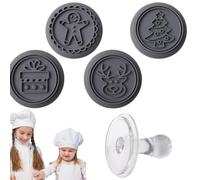 Pressa Biscotti Sicuro Rotondo Antiaderente Liscio Riutilizzabile | Set Stampo Pressa Per Cucina Panetteria Casa Caffè Ristorante Scuola Aula Studio Mensa Grigio
