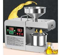 Pressa elettrica per olio da 820 W, estrattore automatico di semi in acciaio inox 304, macchina per olio di noci a caldo e a freddo per uso domestico, alta resa fino al 95% per arachidi, sesamo e se