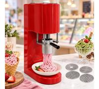 Pressa for gelato commerciale for spaghetti | Formatrice Elettrica con 4 Stampi Intercambiabili for Food Truck Pasticceria(Red)