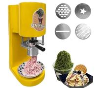 Pressa for gelato commerciale for spaghetti, macchina for gelato soft e gelato con 4stampi, estrusore professionale for noodles di ghiaccio(Yellow)