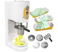 Pressa for gelato for spaghetti, macchina automatica for gelato soft mini frutta for casa, cucina, contenitore in acciaio inossidabile da 0,42 l, uscita 30 l/h(White)