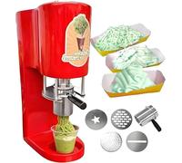 Pressa for gelato for spaghetti, macchina automatica for gelato soft mini frutta for casa, cucina, contenitore in acciaio inossidabile da 0,42 l, uscita 30 l/h(Red)