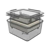 Pressa for tofu, stampo sicuro, scolapiatti incorporato, gadget for la tostatura della soia, stampo for tofu a 3 strati(Gray)