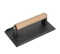 Pressa griglia ghisa, pressa hamburger Smash attrezzo barbecue manico legno | Peso per pancetta di bistecca da 8,3 x 4,1 pollici con scanalature per grasso per panini con piastra per barbecue