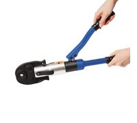 Pressa idraulica 10T, pinza pressatrice per tubi con profilo a U e V, blu | Pinza crimpatrice idraulica girevole a 360°, con 9 matrici U16-U32 V12-V28, per tubi in rame, tubi in acciaio inox