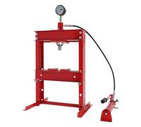 Pressa idraulica da officina da 10 tonnellate con piastre di pressa, supporto per pressa da banco ad H con altezza regolabile a 3 marce, pressa in acciaio resistente per piegatura e raddrizzamento dei