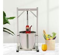 Pressa idraulica per frutta, 36 l, in acciaio inox, per sidro e vino, con jack, estrattore manuale di succo per uva, bacche, verdure