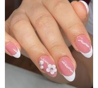 Pressa Mandorle Su Unghie Lucide Finte Unghie In 12 Dimensioni 24 Pezzi Pizzi Francesi Per Decorazioni Arte Acrilico Chiodo Per Le Donne Chiaro