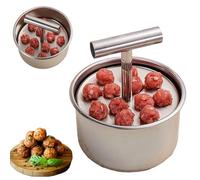 Pressa Manuale da Polpette, 12 Fori Manuale Polpette Maker Strumenti, Macchina per Polpette in Acciaio Inossidabile, Former per Polpette in Acciaio Inox, per Cucina, Polpette di Pesce, Polpette (L)