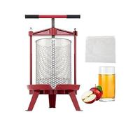 Pressa manuale for vino da frutta Pressa manuale for vinificazione 1.3/2.4/3.7Gal 5/9 / 14L Cestello in acciaio inossidabile Pressa for vino in argento rosso Fai da te per la casa(9L)