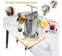 Pressa manuale multiuso da banco per vino di frutta, succo fresco, latte di noci, olio d'oliva e formaggio alle erbe resistente con base antiscivolo per uso domestico e in piccoli lotti