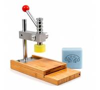 Pressa Manuale Per Stampi Da Sapone, Stampatore Per Saponette Artigianali | Strumento Per Goffrare Con 1 Timbro, Pressa Per Motivi Decorativi, Telaio Metallico, Base In Bambù, Per Protti Fai Da Te