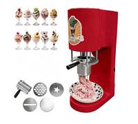 Pressa Multiforma per Gelato a Spaghetti, Macchina Commerciale per La Realizzazione Di Gelato a Spaghetti E 4 Forme Decorative, Per Gelaterie E Bar Caffè, Ristorante, Negozio(Red)