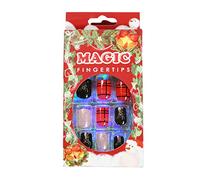 Pressa Natale Sulle Unghie Long Long Glossy Falso Copertura Mattetto Punk French Tips Medio Corto Lungo Per Le Dita Dei Piedi