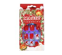 Pressa Natale Sulle Unghie Long Long Glossy Falso Copertura Mattetto Punk French Tips Medio Corto Lungo Per Le Dita Dei Piedi