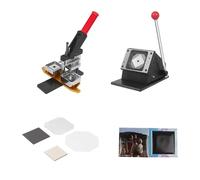 pressa per Badge DIY Macchina per la fabbricazione di distintivi magnetici in latta, macchina per bottoni quadrati in metallo 50 * 50, funzionamento manuale Button Maker(Describe 4)