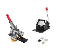 pressa per Badge DIY Macchina per la fabbricazione di magneti quadrati per frigorifero, set completo da 63,5x63,5 mm, taglierina per carta + 100 fogli per la fabbricazione Button Maker