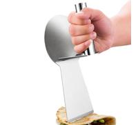 Pressa per barbecue 2 in 1, resistente al calore, larga spatola in acciaio | Smash Pressa per hamburger per piastra piatta, cucina, ristorante, barbecue, campeggio, carne, salmone, patties