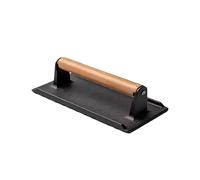 Pressa per barbecue | con manico in legno | tritatutto in ferro | BBQ Outdoor bistecchiera | per hamburger tortilla Preparazione pasti cucina campeggio barbecue barbecue portellone posteriore cucina