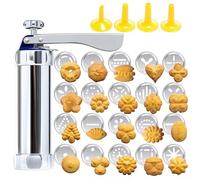 Pressa per biscotti in lega di alluminio con 20 dischi intercambiabili e 4 ugelli, set di estrusori per biscotti fai da te, per cuocere in casa
