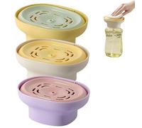 Pressa per bucato, dispenser per bucato con vassoio di scarico a 14 fori, erogatore di sapone da spingere, erogatore di detersivo liquido a pompa anti-perdite per fare stoviglie (set di 3)