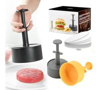 Pressa per carne per hamburger con rimbalzo automatico e 100 fogli di carta per olio di silicone, molla in acciaio inox ABS pressa per torte per polpette di carne perfette da 9,5 cm di diametro