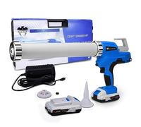 Pressa per cartucce a batteria, 6500 N, con 2 batterie da 21 V, 2 Ah, con caricatore e scatola, pistola elettrica a LED in silicone, 0 - 9 mm/s, regolabile in 6 livelli, 300 ml e 600 ml