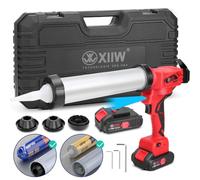 Pressa per cartucce elettrica da 500 W con 2 batterie (21 V 2 Ah), pistola a cartuccia 7840 N con LED, 0-32 mm/s, regolabile in 6 livelli, per salsiccia da 600 ml, cartuccia da 310 ml, colla di