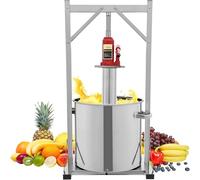 Pressa per frutta in acciaio inox per vino, sidro e miele, pressa manuale per succo con olio idraulico, capacità 36 litri, per forniture e attrezzature per la vinificazione fai da te