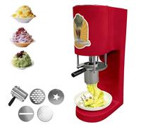 Pressa per Gelato a Spaghetti, Gelataia a Spaghetti, Estrusore Professionale Da Tavolo Con 4 Stampi Creativi, Prestazioni Di Formatura Rapida in 6 Secondi, Per Pasticcerie Domestiche E Feste(Red)