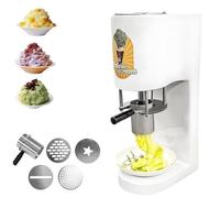 Pressa per Gelato a Spaghetti, Gelataia a Spaghetti, Estrusore Professionale Da Tavolo Con 4 Stampi Creativi, Prestazioni Di Formatura Rapida in 6 Secondi, Per Pasticcerie Domestiche E Feste(White)