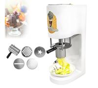 Pressa per Gelato Spaghetti, Estrusore Elettrico, Funzionamento Con Un Solo Tocco, 4 Stampi Dalle Forme Uniche, Struttura Compatta Da Banco, Certificata per Di Parchi Divertimento, Ristoranti(White)