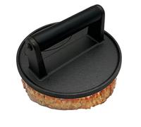 Pressa per griglia in ghisa - Fondo rotondo, peso resistente | Schiacciabistecche e hamburger, strumento per barbecue Teppanyaki non rivestito, per cucinare pancetta e carne per il campeg