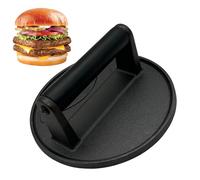 Pressa per griglia, piastra piatta rotonda, strumento per bistecca per pancetta, manico resistente al calore, frantumatore in ghisa, piastra pesante, attrezzatura da cucina per barbecue, grande