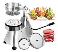 Pressa per hamburger e tortine, in acciaio inox resistente, per hamburger da 10-15 cm, include 1200 cartine per polpette per una perfetta formazione della carne