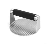 Pressa per hamburger in acciaio inox da 12,7 cm con manico rivestito in silicone per spremere la carne in modo efficiente per ridurre il grasso e migliorare il sapore dell'hamburger