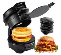 Pressa Per Hamburger Multifunzione, Piastra Per Sandwich, Piastra Per Waffle, Macchina Per La Colazione Per Uso Domestico, Piastre Di Cottura Antiaderenti Facili Da Pulire(Nero)