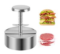 Pressa per hamburger, regolabile, 11,5 cm, stampo antiaderente e pulsante a molla, in acciaio inox 304, per hamburger e tortine per carne di manzo, verdure, carne, barbecue, grigliate