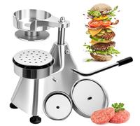 Pressa per hamburger resistente 3 in 1 - Patty Press Maker con 1200 pezzi di carta Patty per ristorante e uso domestico