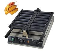 Pressa per Hot Dog e Bastoncini di Formaggio da 2000 W, Macchina per Waffle Commerciale per Corn Dog con Controllo della Temperatura e Timer, Acciaio Inossidabile Antiaderente