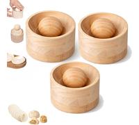 Pressa per Impasto in Legno per Dumpling e Ravioli, Stampo Manuale Antiaderente per Gyoza e Pasta Fresca, Pressa Circolare Professionale con Impugnatura a Sfera, Facile da Pulire(3pcs)