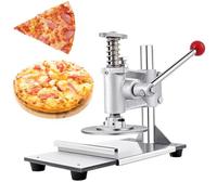 Pressa per impasto per pizza, piccola pressa manuale in acciaio inox con vassoio estraibile, spessore regolabile, per pizza, tortillas, pasticceria, utensile da cucina per uso commerciale o familiare