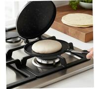 Pressa per impasto per pizza Pressa per tortilla a doppio lato antiaderente da 8 pollici con manico Tortilla Maker per focaccia, pizza, Roti, Taco, Empanada, Decoraciones de invierno