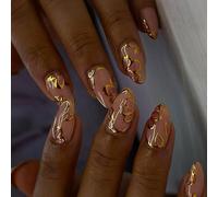 Pressa per mandorle sulle unghie con 3D Fioriere Artisti Unghie Artificiali Appese Unghie Finte Per Le Donne E Le Ragazze 24pcs