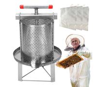 Pressa per miele, in acciaio inox, con 3 filtri per miele, manuale per estrarre il miele, forniture per api per miele, vino, frutta, cera