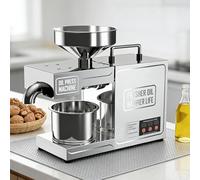 Pressa per Olio Automatica 820W, Estrattore di Olio a Caldo e Freddo per Arachidi, Sesamo, Noci e Olive, Acciaio Inossidabile 304 Alimentare, per Uso Domestico e Commerciale