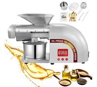 Pressa per Olio Elettrica Automatica, Pressa per Olio Commerciale da 1800 W con Controllo Digitale della Temperatura, Regolabile, Pressa per Olio In Acciaio Inossidabile per Noci, Olive